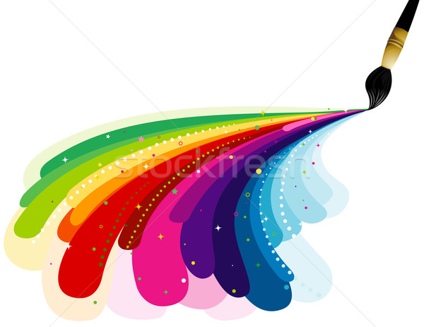 Pintura abstrato arco-íris cores Foto stock © lenm