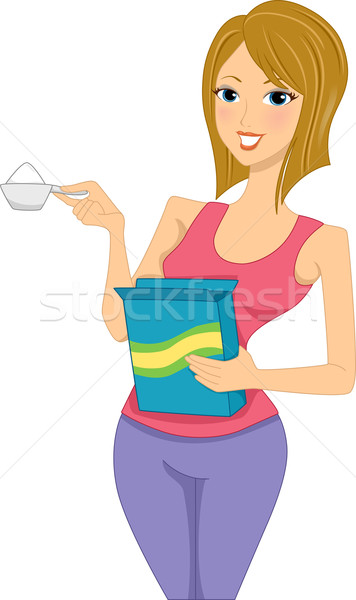 Wäsche Mädchen Illustration Frau halten Stock foto © lenm