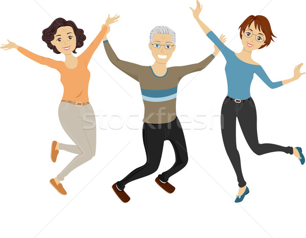 Seniors Jump Shot Stock photo © lenm