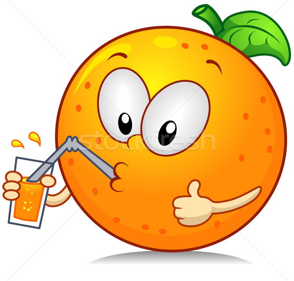 Pomarańczowy pić ilustracja charakter pitnej soku Zdjęcia stock © lenm