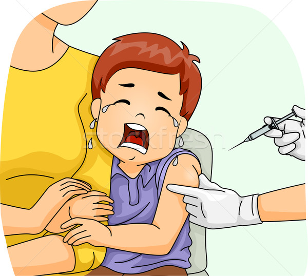 Kid Boy Syringe Shot Cry Stock photo © lenm