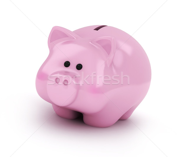 Banku piggy 3d ilustracji bankowego 3D ilustracja Zdjęcia stock © lenm