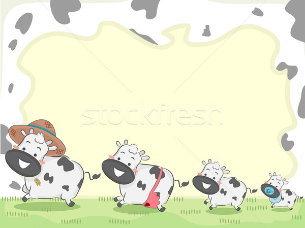 Foto d'archivio: Mucca · famiglia · sfondo · illustrazione · vacche · design