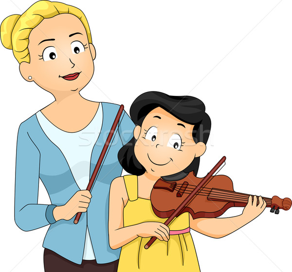 Violin Lesson Stock photo © lenm