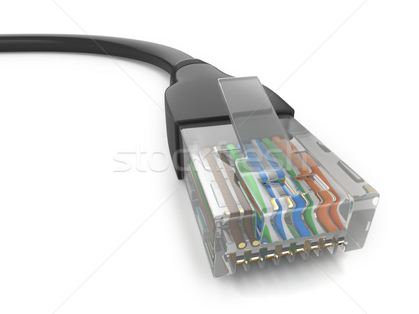 Ethernet kablo 3d illustration Internet bilgisayarlar ağ Stok fotoğraf © lenm