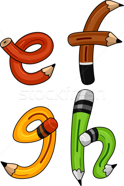 Crayon alphabet illustration crayons comme [[stock_photo]] © lenm