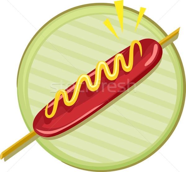 Sosisli sandviç ikon örnek sopa gıda vektör Stok fotoğraf © lenm