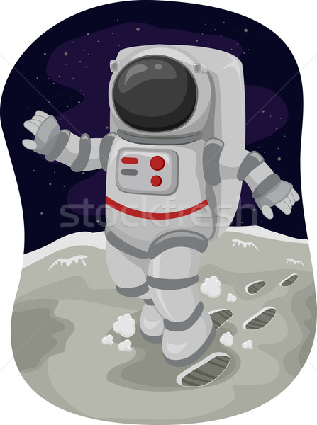 Astronot örnek uzay bilim yürümek grafik Stok fotoğraf © lenm