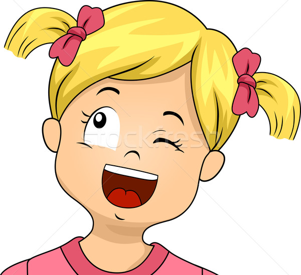 Illustratie meisje gezicht teken Stockfoto © lenm