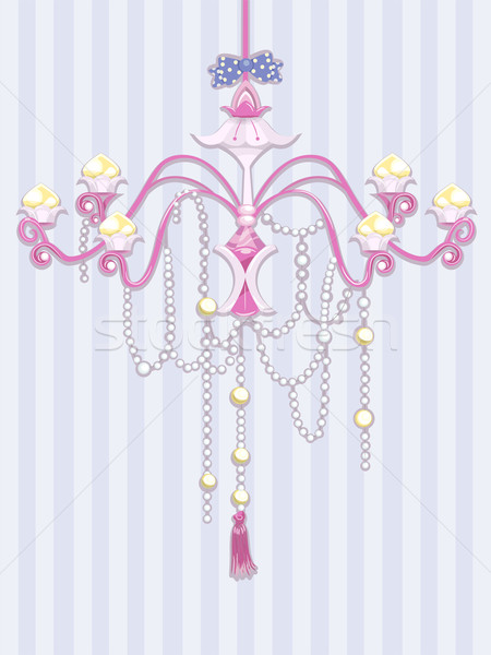 żyrandol ilustracja świetle różowy Zdjęcia stock © lenm