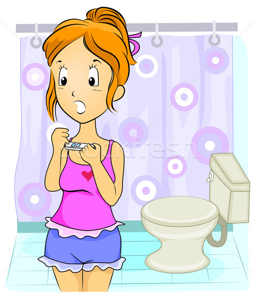 Schwangerschaftstest Illustration weiblichen Teenager Frau Stock foto © lenm