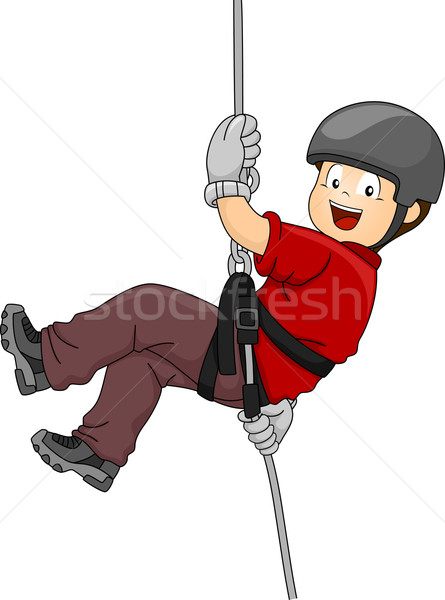 Rappelling Boy Stock photo © lenm