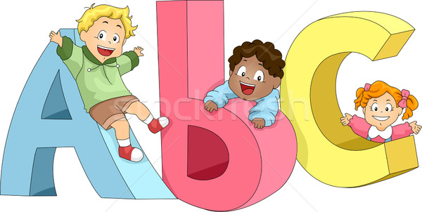 Stock photo: Kids Playing with ABC's