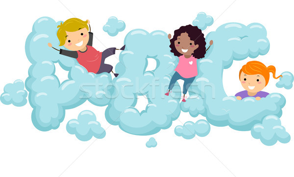 Kids in an ABC Cloud Stock photo © lenm