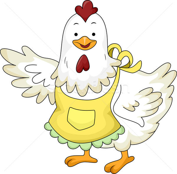 鶏 着用 エプロン 実例 動物 調理 ストックフォト © lenm