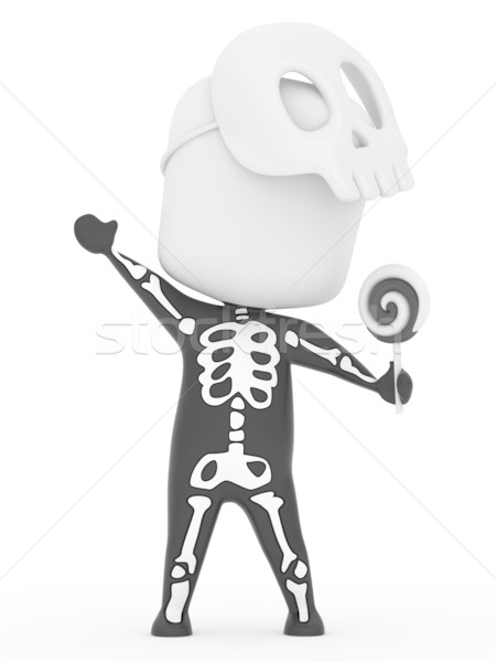 Esqueleto criança ilustração 3d criança crânio estilo de vida Foto stock © lenm