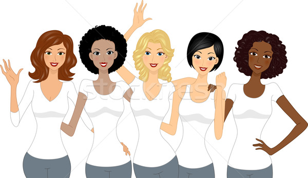 國際 婦女節 插圖 女孩 慶祝 女子 商業照片 © lenm