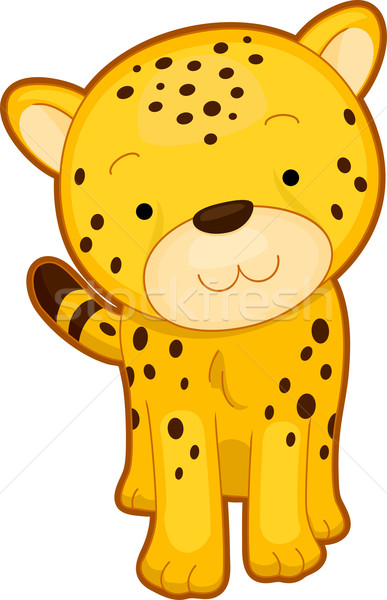 Cheetah illustratie glimlachend safari Stockfoto © lenm
