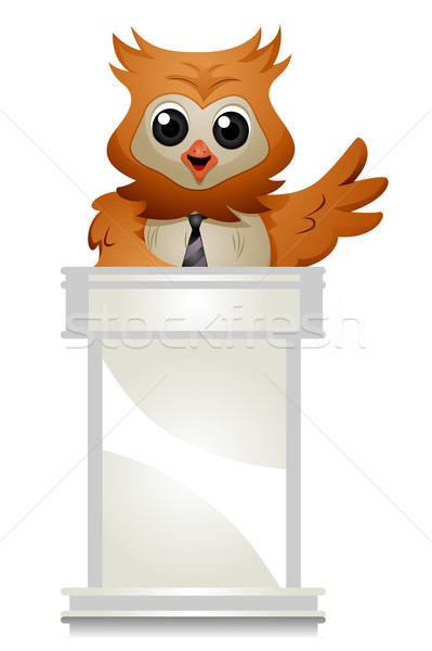 Coruja alto-falante falante animal Foto stock © lenm