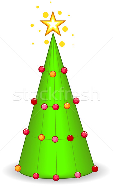 Karácsonyfa terv óriás kúp karácsony golyók Stock fotó © lenm