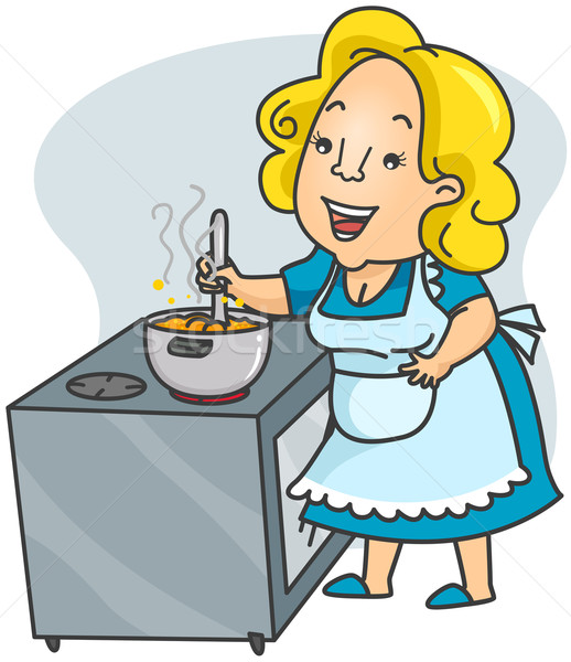 Cooking Mom vector illustration © lenm (#576858) | Stockfresh