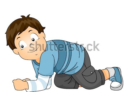 Kúszás gyerek illusztráció kicsi fiú föld Stock fotó © lenm