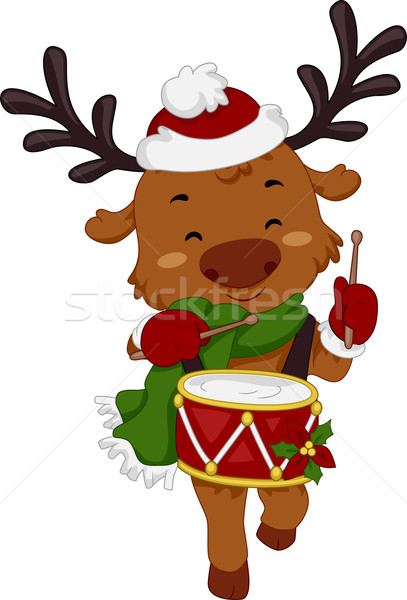 Drummer Reindeer Stock photo © lenm