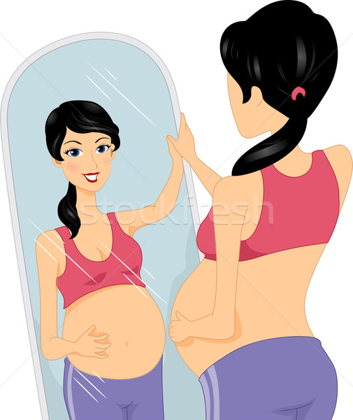 Sarcină verifica ilustrare femeie gravida gravidă mama Imagine de stoc © lenm