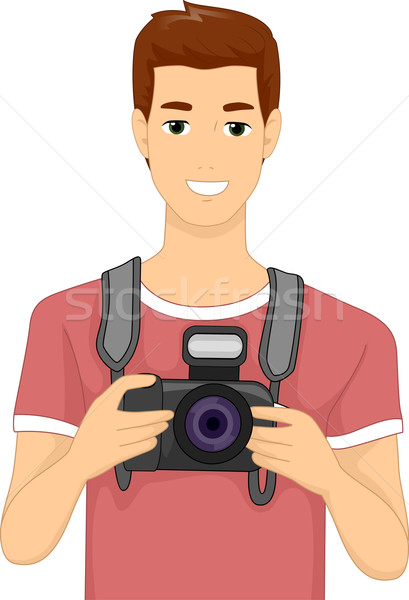 Fotocamera digitale uomo illustrazione dslr fotocamera Foto d'archivio © lenm
