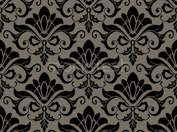 Sem costura damasco padrão preto papel de parede elegante Foto stock © lenm