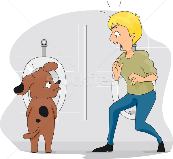 Funny Dog Peeing Stock photo © lenm