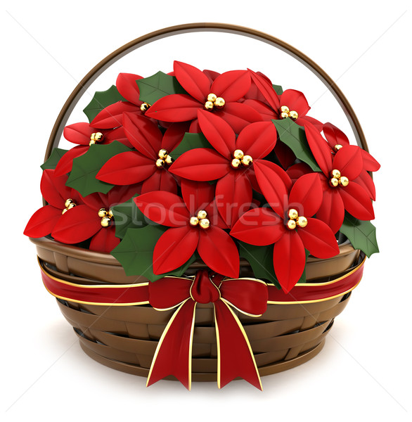 Poinsettia Basket Stock photo © lenm