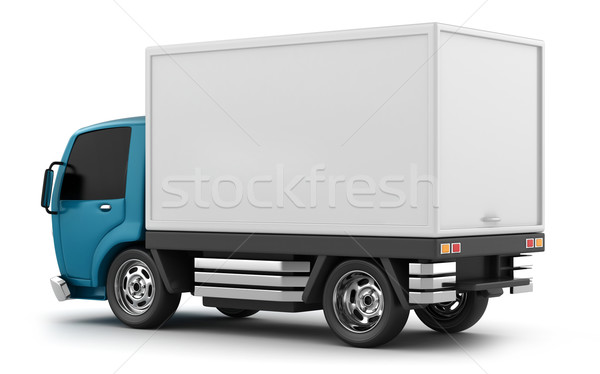 Samochód dostawczy 3d ilustracji cartoon ładunku ilustracja oddać Zdjęcia stock © lenm