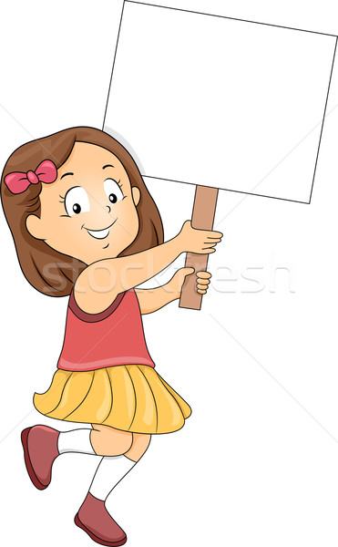 Kicsi gyerek lány illusztráció hordoz terv Stock fotó © lenm