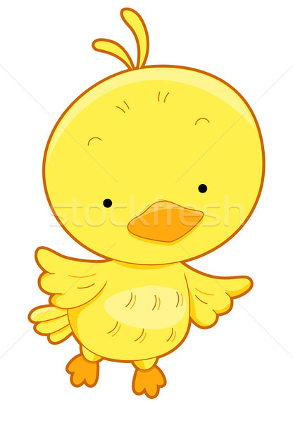 Bonitinho amarelo pássaro animal desenho animado Foto stock © lenm