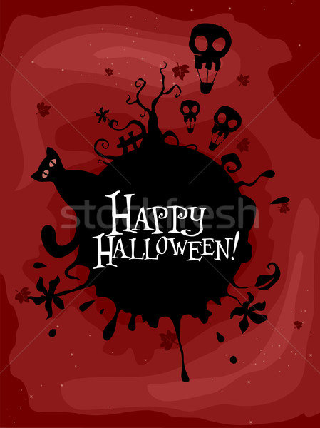 Halloween frame albero morto design poster Foto d'archivio © lenm