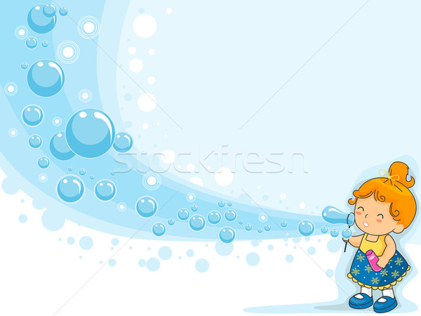 Kid Blowing Bubbles Stock photo © lenm