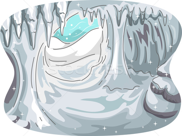 льда пещере иллюстрация подвесной пейзаж мнение Сток-фото © lenm