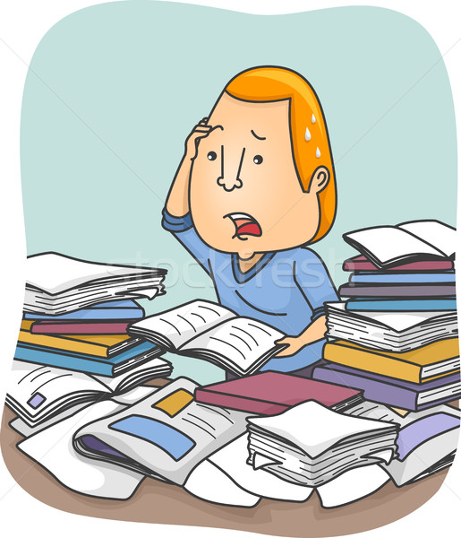 Man Overwhelmed with Information Stock photo © lenm