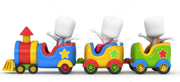 Copii tren ilustrare 3d jucărie copil distracţie Imagine de stoc © lenm