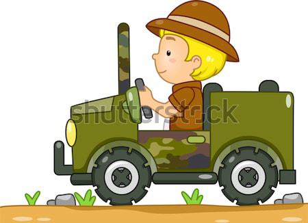 Camion Kid illustration souriant enfant trash [[stock_photo]] © lenm