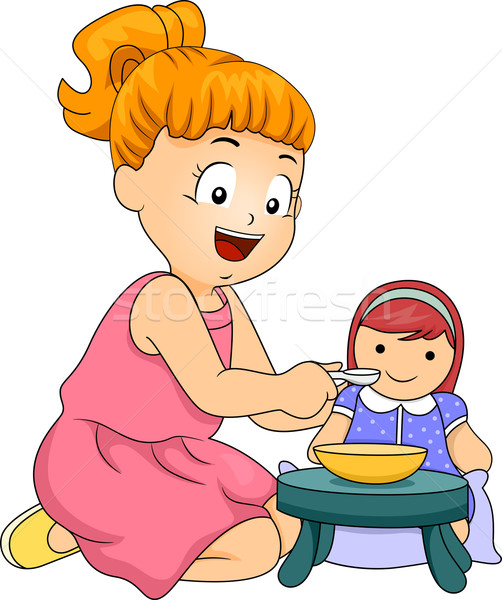 Stock photo: Girl Playing with Doll