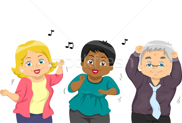 Danse illustration groupe seniors danse [[stock_photo]] © lenm