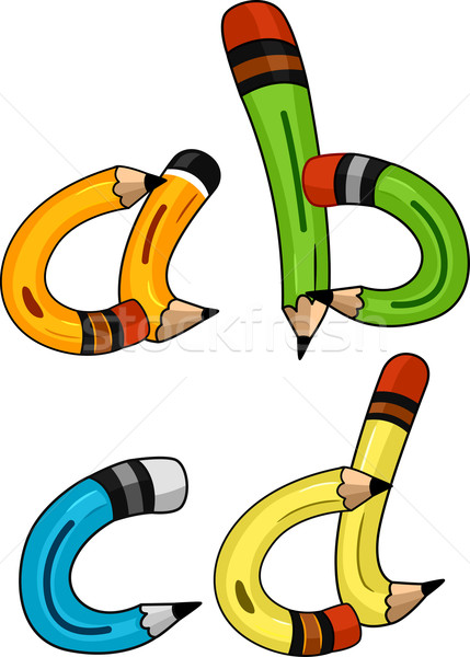 Farbują alfabet ilustracja ołówki jak Zdjęcia stock © lenm