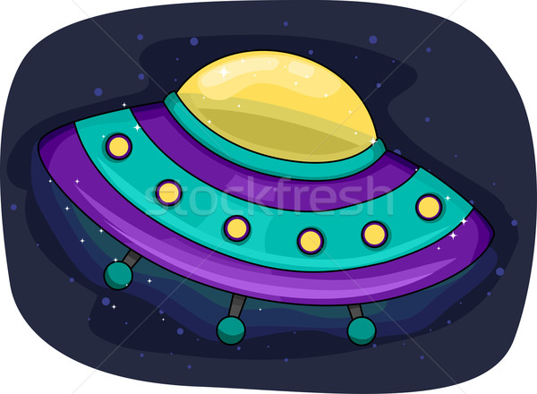 UFO иллюстрация пространстве Cartoon чужеродные изолированный Сток-фото © lenm