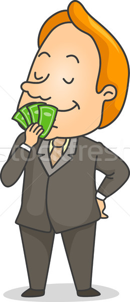 Businessman Smelling Money Stock photo © lenm
