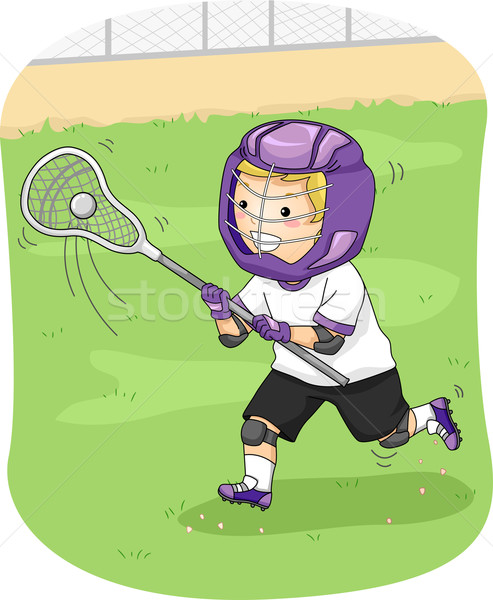 Lacrosse giocatore illustrazione giovani sport ragazzo Foto d'archivio © lenm