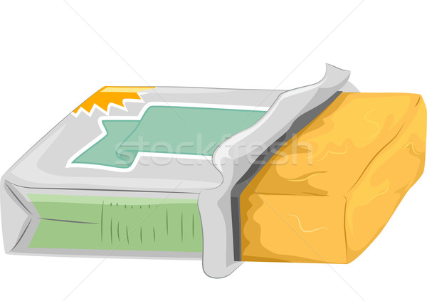 Stock foto: Butter · Wanne · Illustration · teilweise · geöffnet · Sandwich