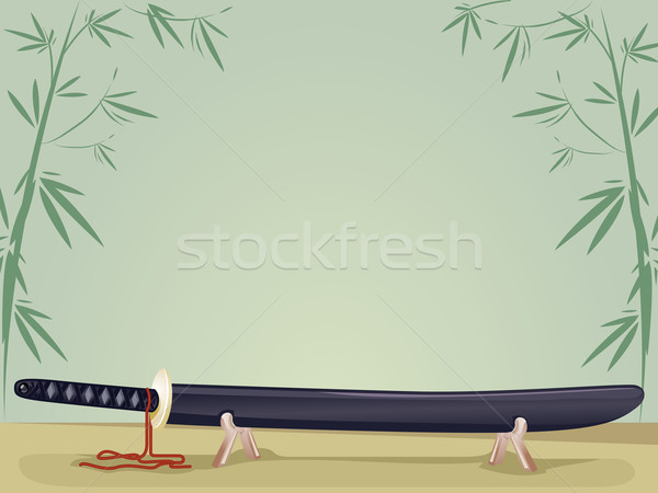 Illustratie japans zwaard stand achtergrond Stockfoto © lenm