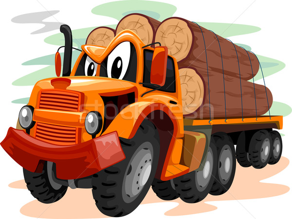 Mascotte vrachtwagen illustratie groot kunst clip art Stockfoto © lenm